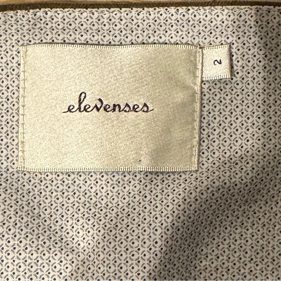 Anthropologie Elevenses moss green wide-leg pants with side buttons Size 2 - Picture 2 of 5